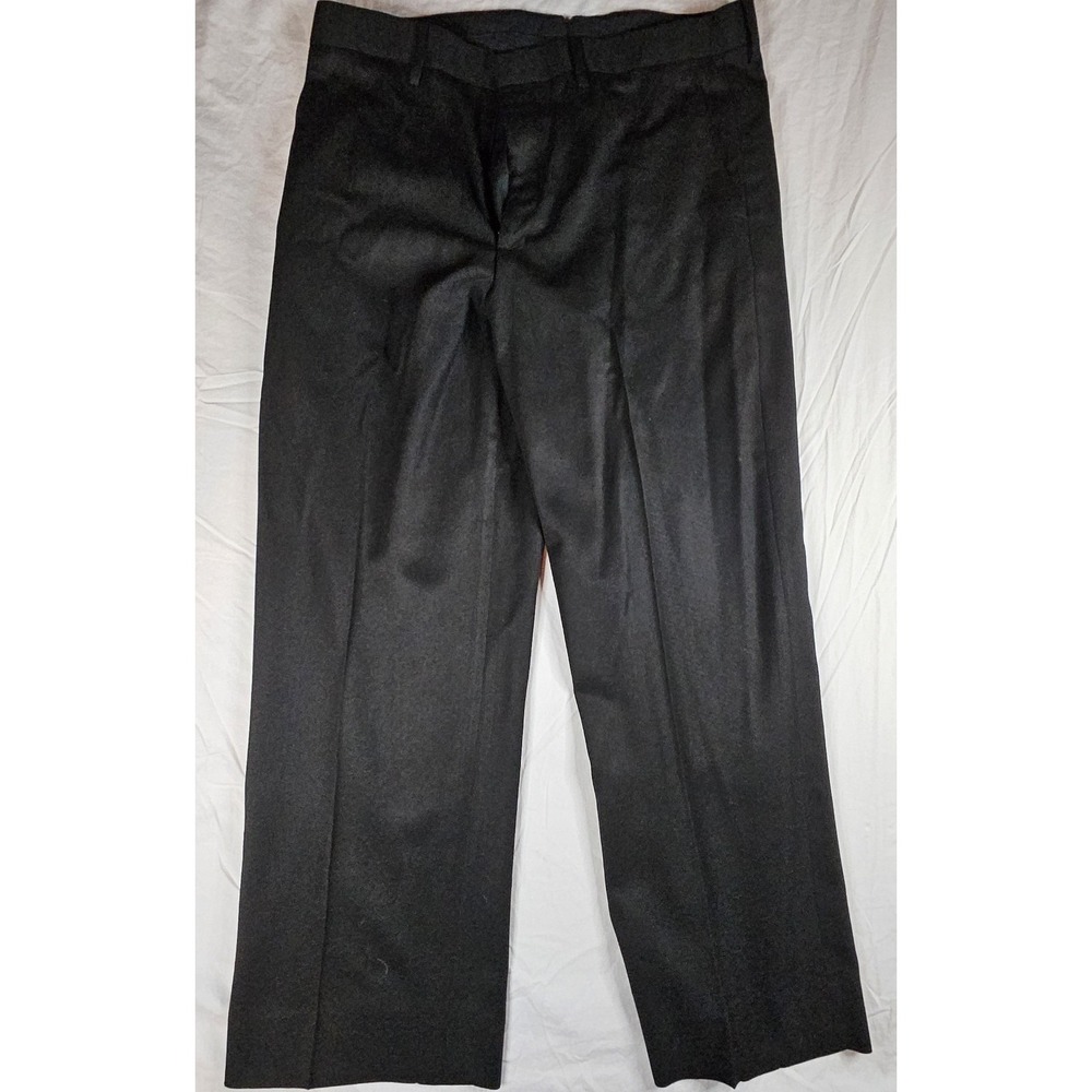 Merona Men's Black Dress Pants 38x30 Flat Front Classic Slacks Professional Work